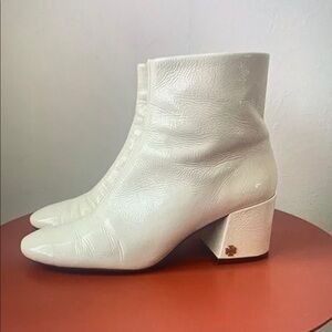 White Leather Ankle Boots